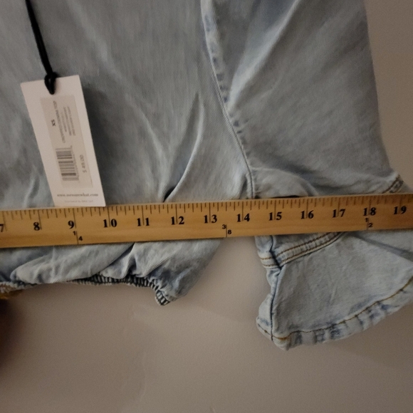 WeWoreWhat REVOLVE Cropped Denim Top, Indigo Comfort‎ Super Light Size XS - Picture 6 of 10